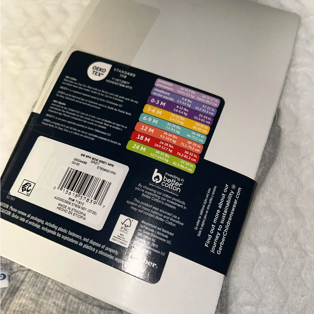 Gerber Baby Neutral 6-Pack Short Sleeve Snap Bottom Bodysuits Brand New